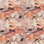 Bambus print med elegante blomster i brun - digitalprint bambus jersey