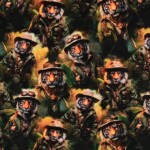 Jersey print med seje tigere i hvid digitalprint jersey