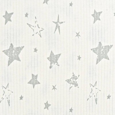 Cotton rib knit with star pattern - gray