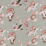 Cute kids themed jersey print - green