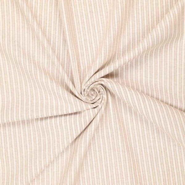Hør blanding med striber natur i 60% hør og 40% bomuld, 155 g/m²