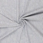 Hør blanding med striber blå i 60% hør og 40% bomuld, 155 g/m²