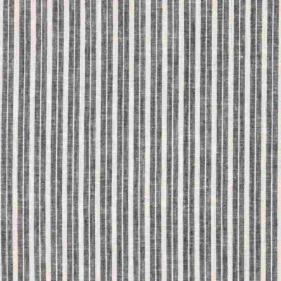 Detalje af sorte striber i hørblanding, Oekotex