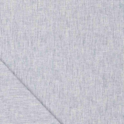 Vævet hør/bomuld med smalle striber i blå til skjorter og gardiner