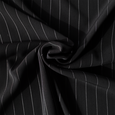 Pinstripe foer sort - metervare til blazere og frakker