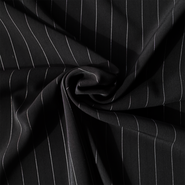 Pinstripe foer sort - metervare til blazere og frakker