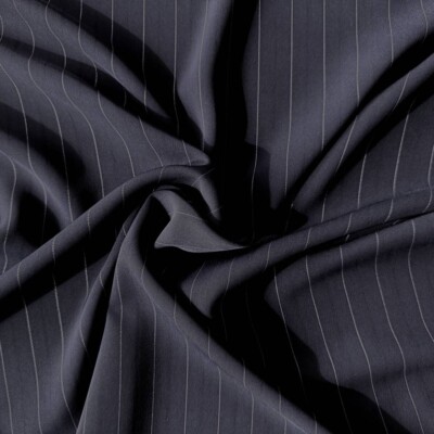Pinstripe foer marineblå - metervare til blazere og frakker
