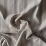 Poplin med brune og blå striber i hør polyester og bomuld 120 g/m²