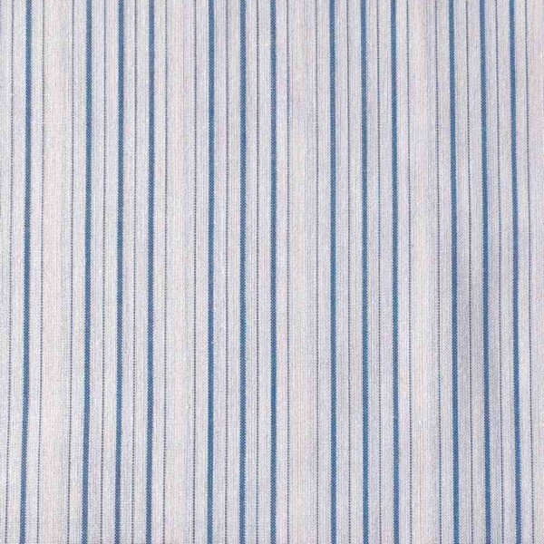 Stribet poplin stof blå 140 cm bredde