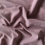 Seersucker med striber rød 100% polyester 120 g/m²