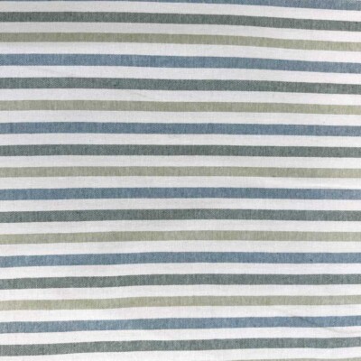 Detail of woven half panama with blue and green stripes