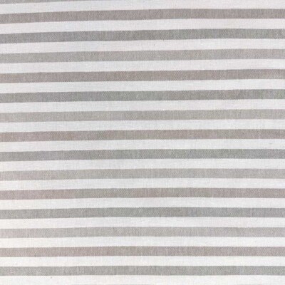 Halvpanama møbelstof med brede beige striber, vævet kvalitet