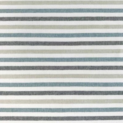 Half panama upholstery fabric with wide blue stripes, woven quality