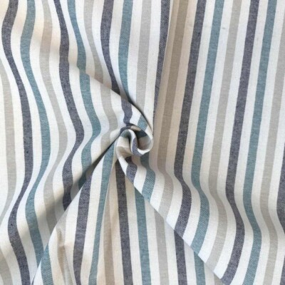 Detail of half panama with wide blue stripes in woven structure