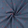 Let denim metervare 140 cm bredde med broderi