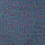 Chambray broderi kirsebær denim i 100% bomuld 140 g/m²