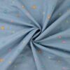 Woven cotton denim with embroidery in 140 cm width