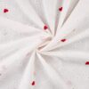White embroidery cotton with hearts in 130 cm width