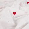 Embroidery cotton hearts white set in full flat