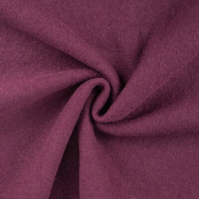 Kogt uld bouclé mørk bær som uld metervare engros