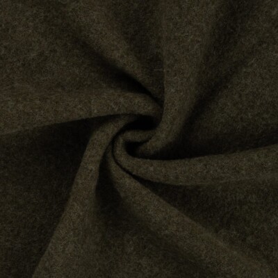 Boiled wool (wool bouclé) in army melange, 100% wool