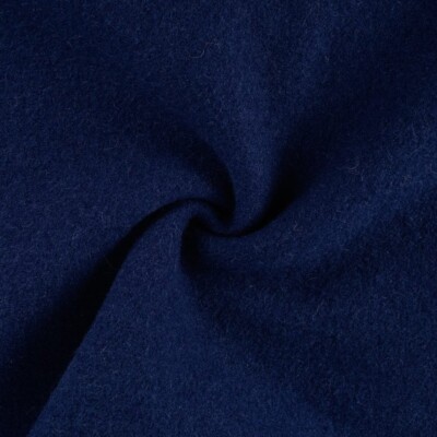100% wool dark navy boiled wool bouclé fabric