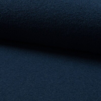 100% Uld - Mørk petrol, kogt uld (bouclé) 400 g/m2