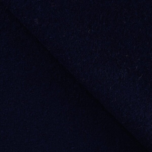 100% Uld - Mørk navy, kogt uld (bouclé) 400 g/m2
