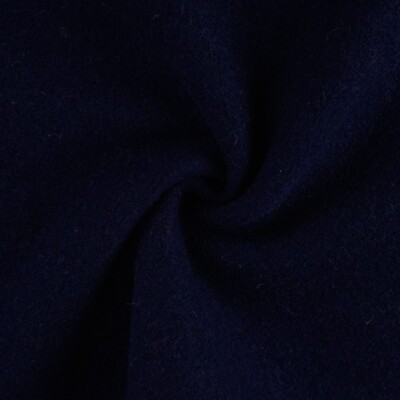 100% Uld - Mørk navy, kogt uld (bouclé) 400 g/m2