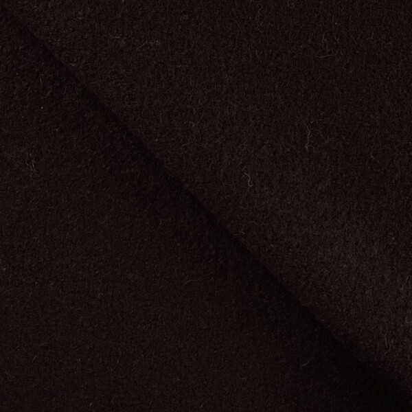 100% Uld - Mørk brun, kogt uld (bouclé) 400 g/m2