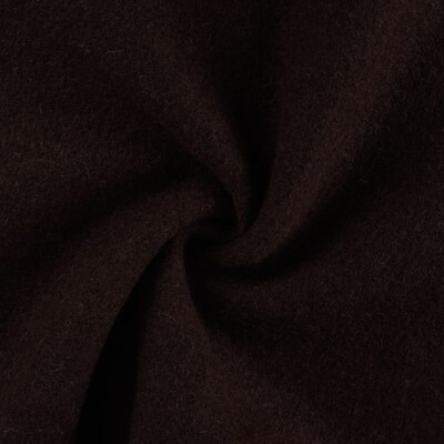 100% Uld - Mørk brun, kogt uld (bouclé) 400 g/m2