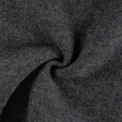 100% Uld - Grå meleret, kogt uld (bouclé) 400 g/m2