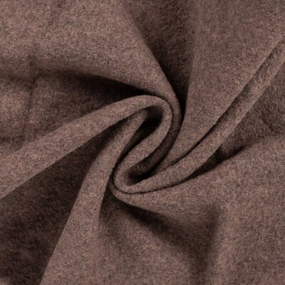 Boiled wool bouclé dark brown mottled in 100% wool