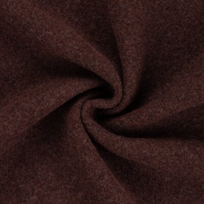 Boiled wool bouclé dark brown in 100% wool from Jydsk Stoflager