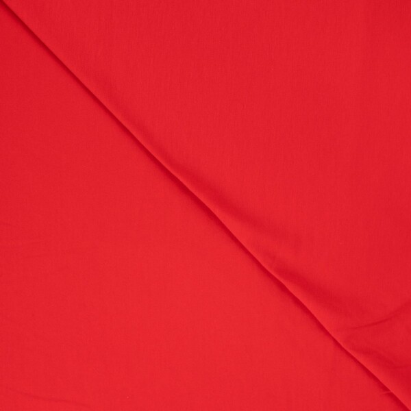 Oekotex 100 bomulds jersey i bright red til engros hos Jydsk Stoflager