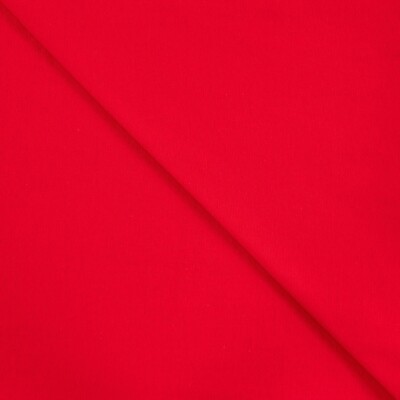 Klar rød rundstrikket rib i 95% bomuld, 230 g/m2