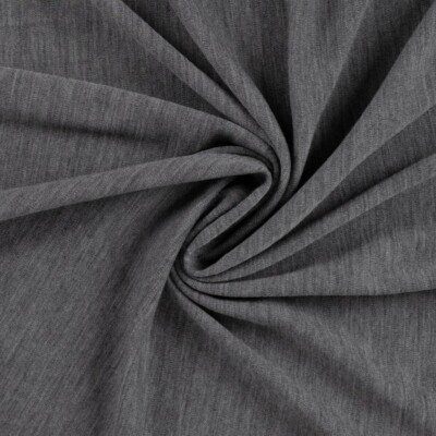 Merino uld jersey mellemgrå meleret i 100% uld