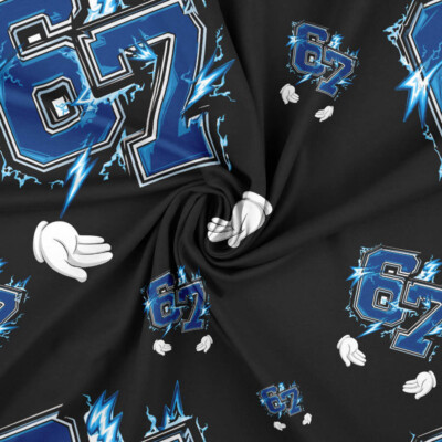 Digitalprint jersey stof Six Seven Design v10 i 160 cm bredde