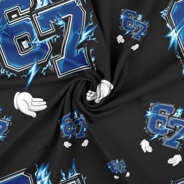Digitalprint jersey stof Six Seven Design v10 i 160 cm bredde