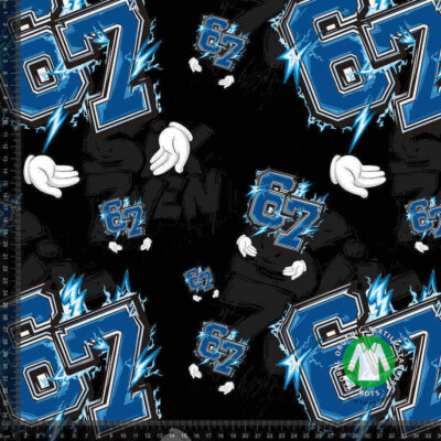 Six Seven Design v10 jersey stof med print 220 g/m²