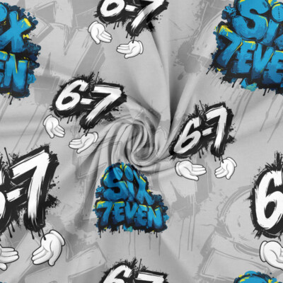 Jersey med print Six Seven Design v1 160 cm bred
