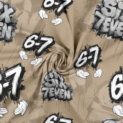 Digitalprint jersey stof Six Seven Design v3 160 cm bred