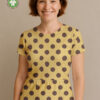 Rotationsprint jersey Banana/Pecan nærbillede af print