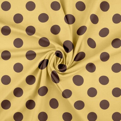 Forårs Prikker - Banana/Pecan jersey print prikket mønster