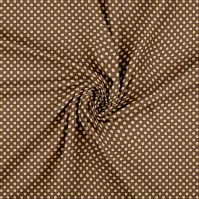 Spring Dots - Pecan/Banana printed cotton jersey in brown with yellow dots