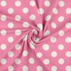 Forårs Prikker - Bubblegum/Offwhite rotationsprint jersey 220 g/m²
