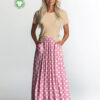 Prikket jersey print bubblegum offwhite 160 cm bredde