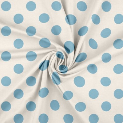 Forårs Prikker - Offwhite/Sky rotationsprint jersey 220 g/m²