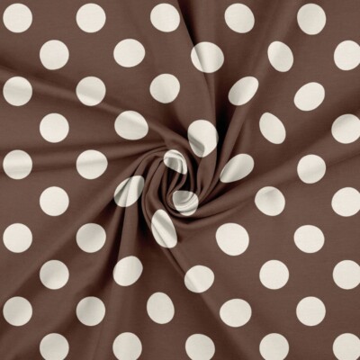 Spring Dots - Pecan/Pink rotary print cotton jersey 220 g/m²