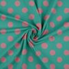 Forårs Prikker - Teal/Mauve jersey print prikket mønster